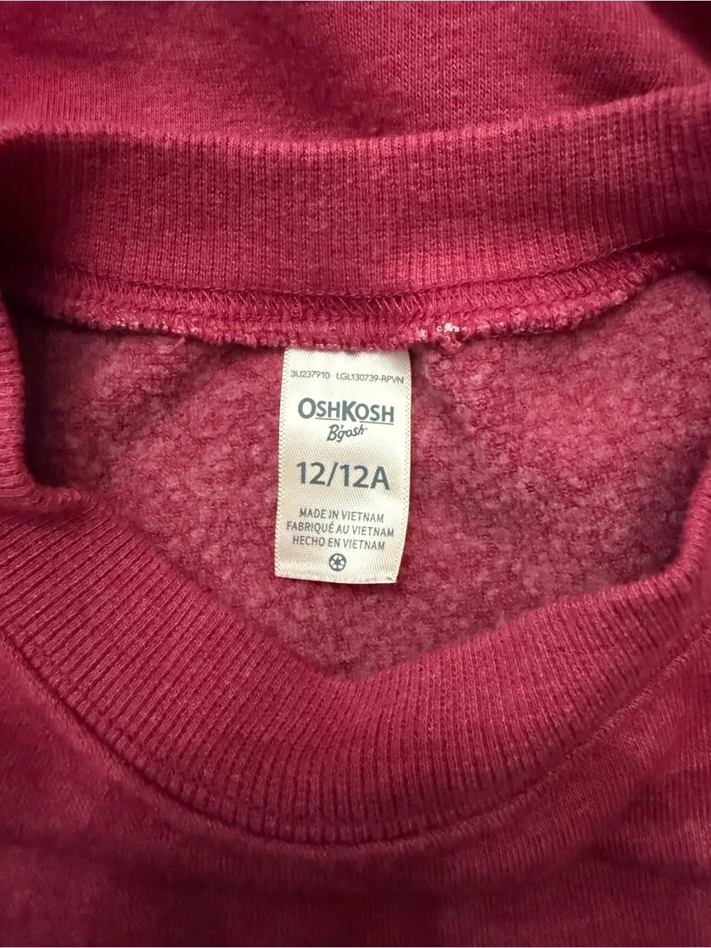 OshKosh B’gosh Girls Sweatshirt Size 12 Red Fleece Gold Dance All Night Pullover